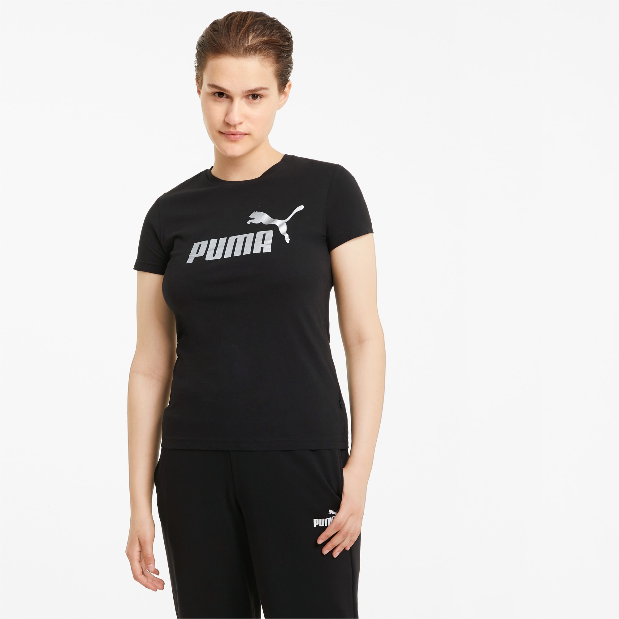 Essentials Metallic Logo Women s Tee